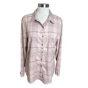 Kuhl Kamila Flannel Shirt Womens Size Large Pink Alpenrose Ultra Soft Button Up